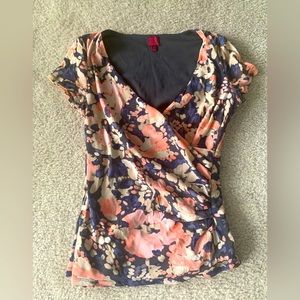 212 wrap front blouse, size S